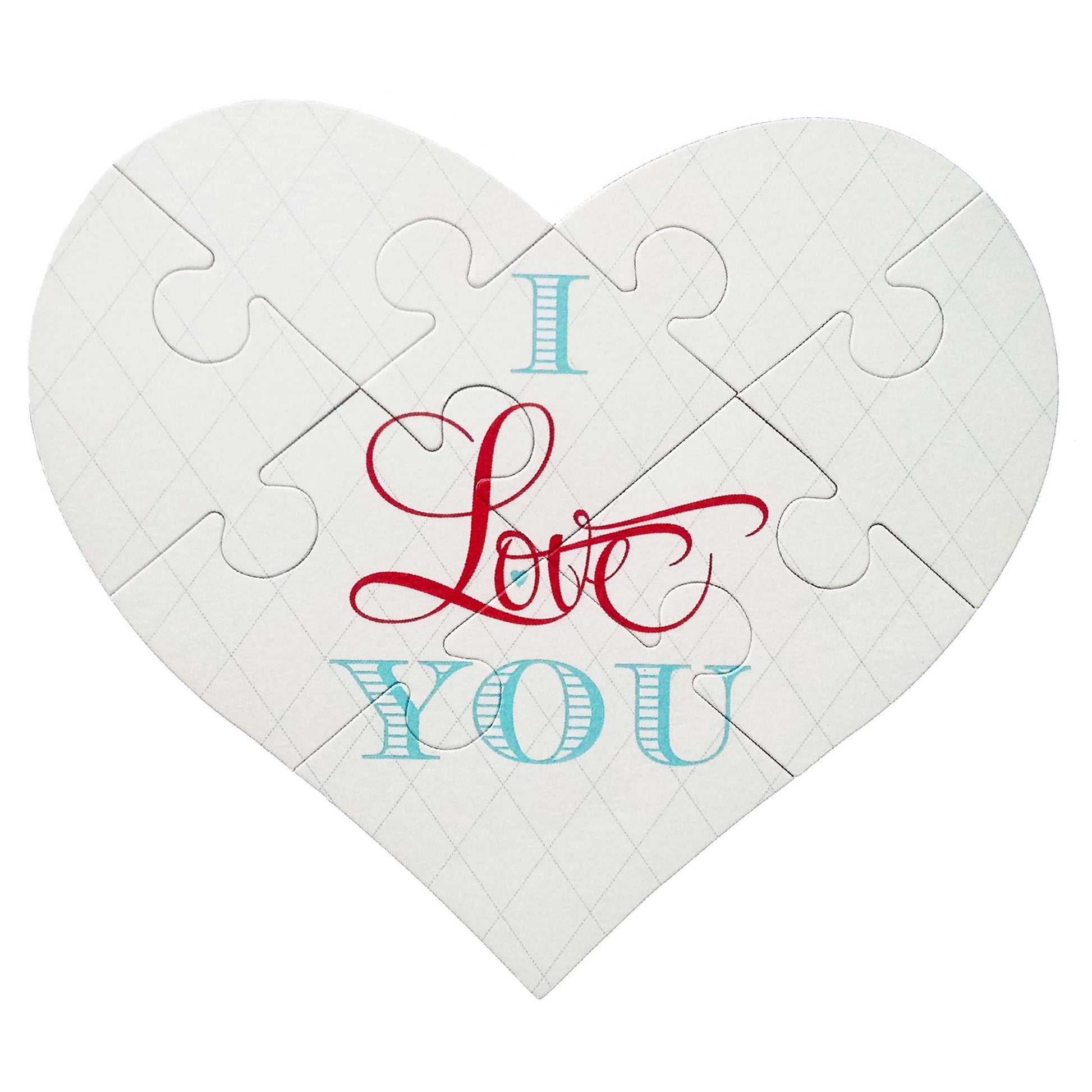 I Love You Heart Puzzle Greeting Card - Idea Chíc