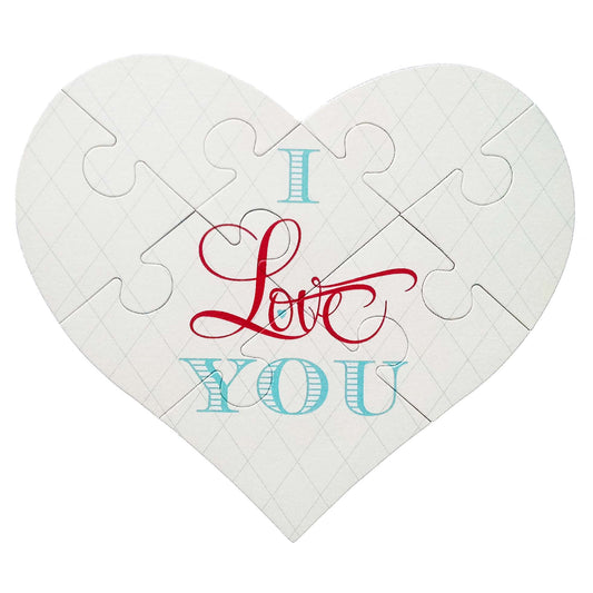 I Love You Heart Puzzle Greeting Card - Idea Chíc