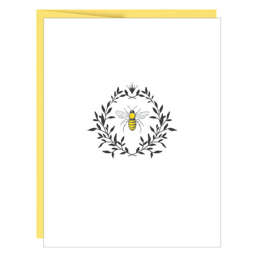Queen Bee Letterpress Greeting Card