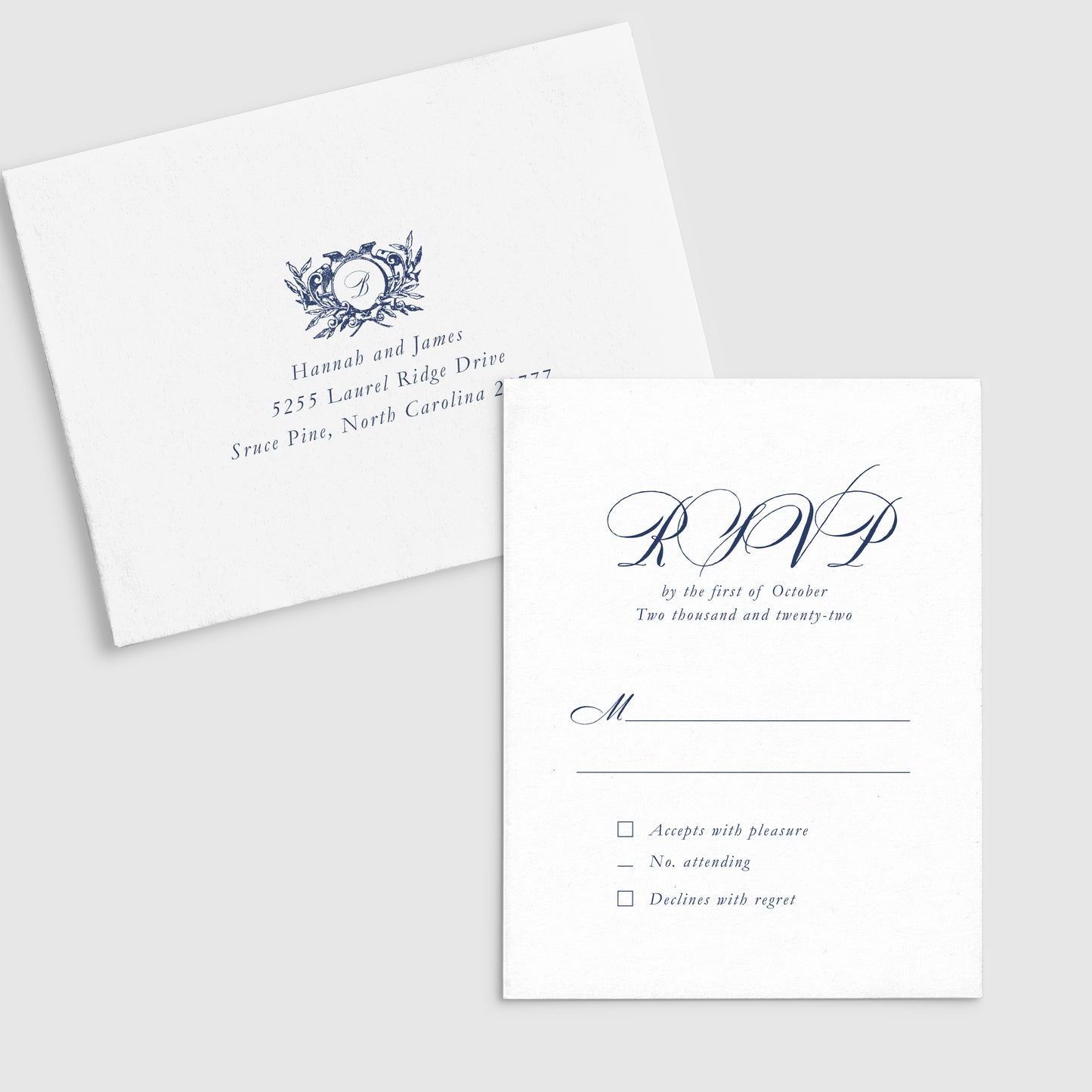 Vintage Crest Wedding Invitation