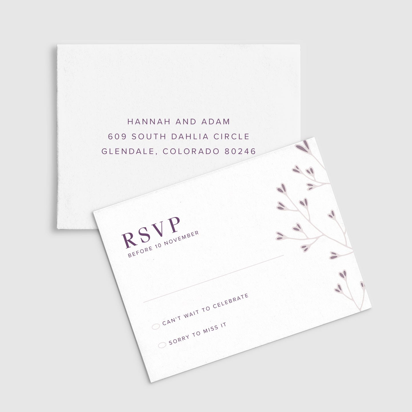 Faire-part de mariage de branche vintage