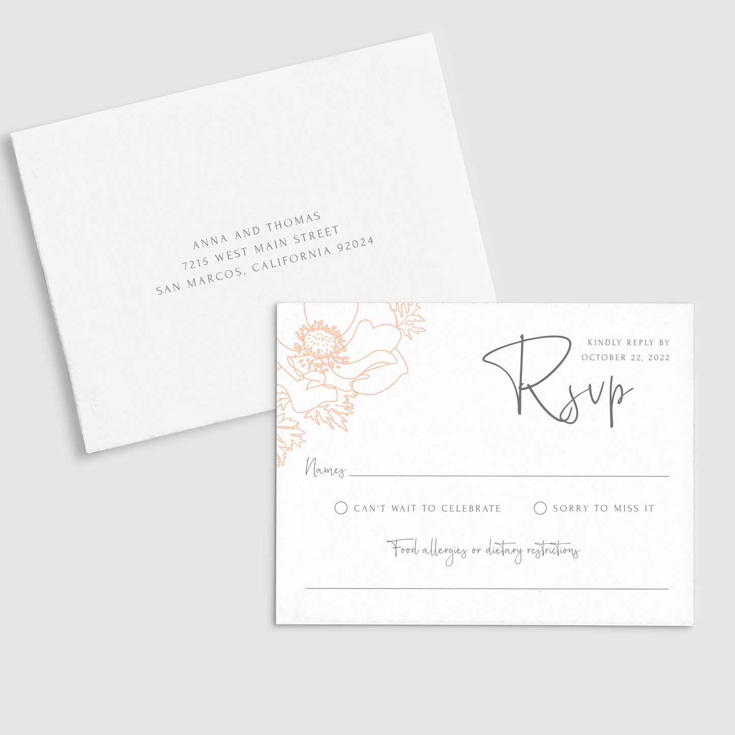 Faire-part de mariage blush moderne
