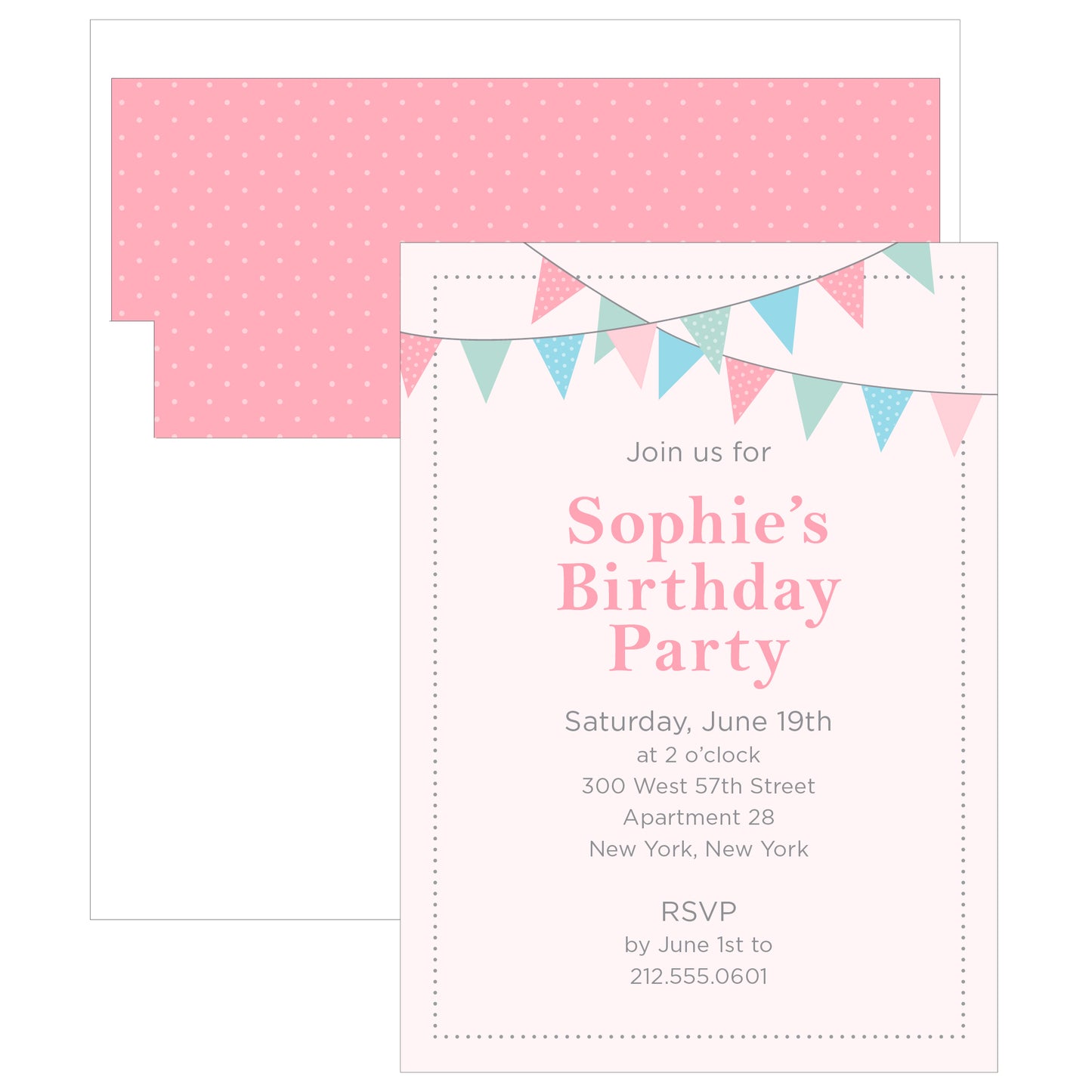 Bunting Banners Birthday Party Invitation
