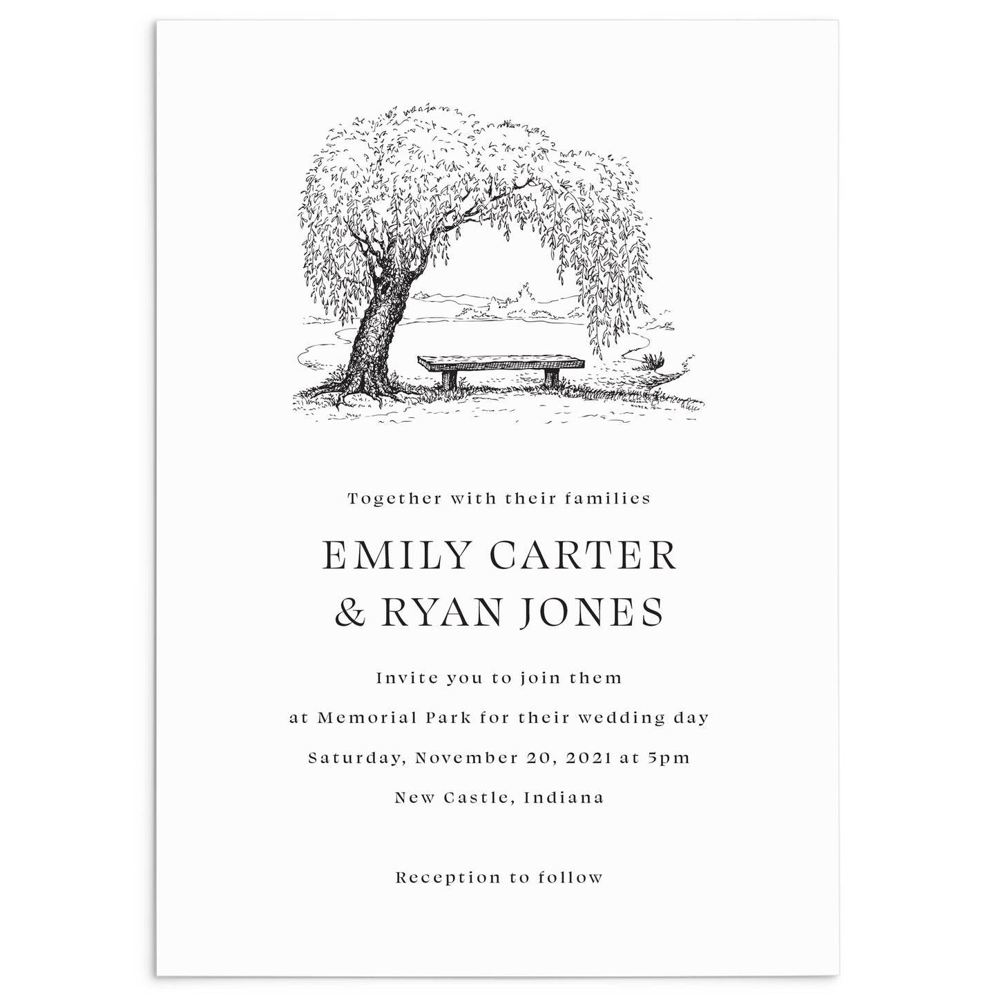 Whimsical Tree Wedding Invitation