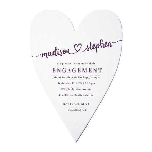 Heart Shaped Engagement Party Invitation