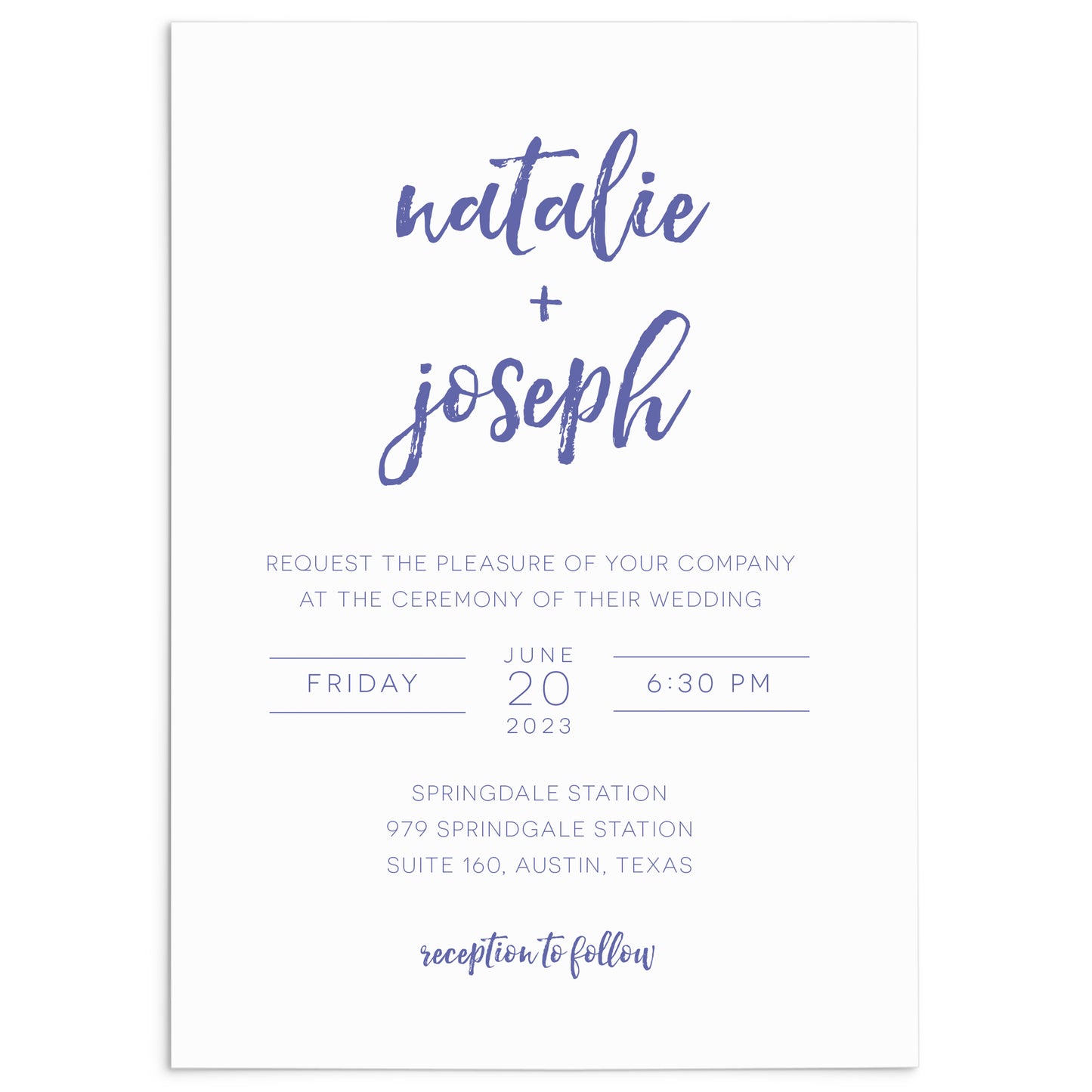 Modern Brush Wedding Invitation