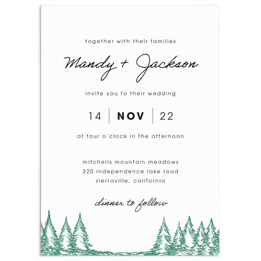 Modern Forest Wedding Invitation
