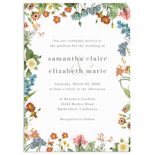 Wildflower Wedding Invitation