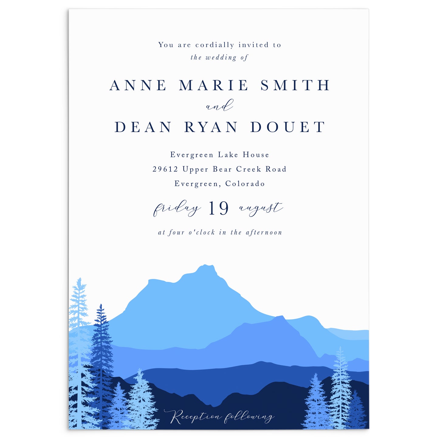 Ever Blue Mountain Wedding Invitation