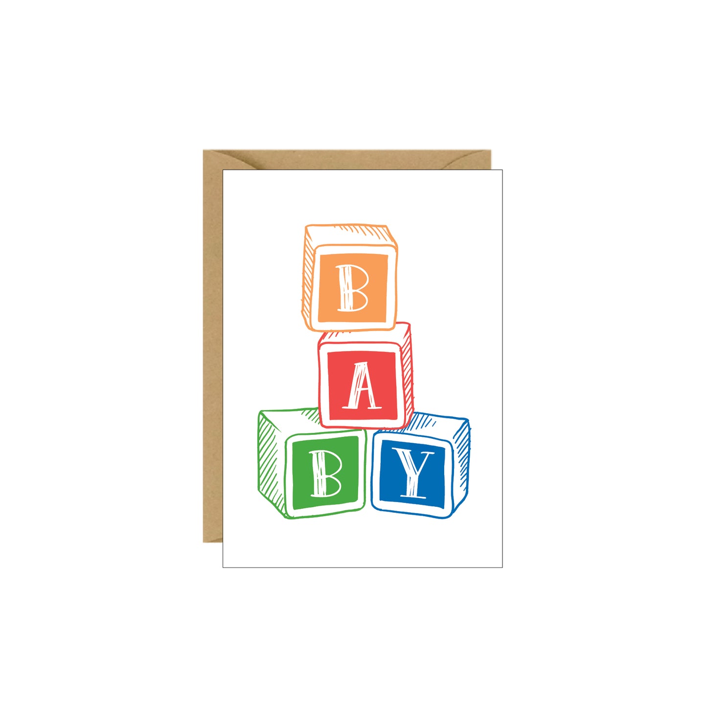 Enclosure Card - Baby Blocks - 4 pack