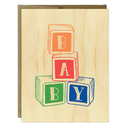 Baby Block Wood Veneer Card - Idea Chíc