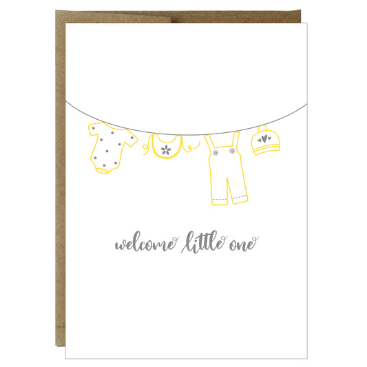 Baby Clothesline Letterpress Greeting Card - Idea Chíc