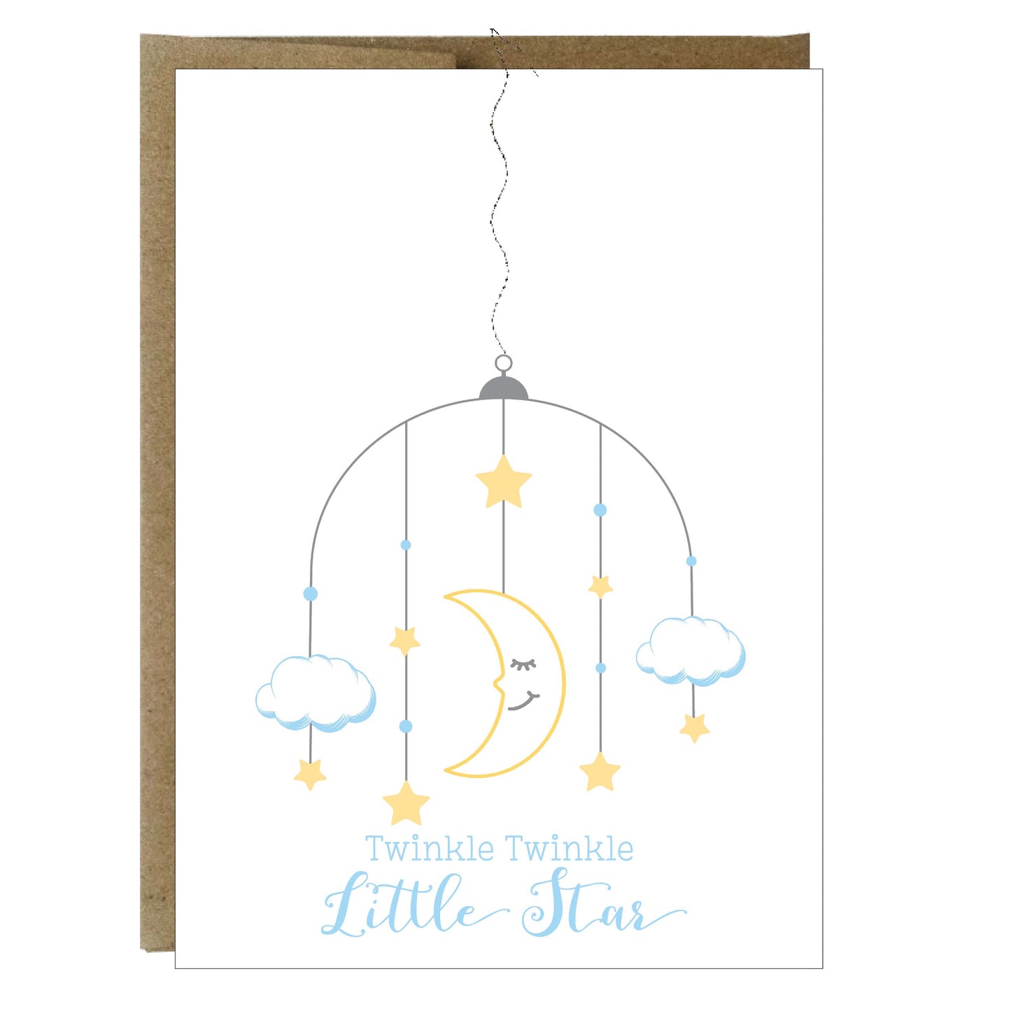 Twinkle Twinkle Little Star Baby Greeting Card with Sewn Paper - Idea Chíc
