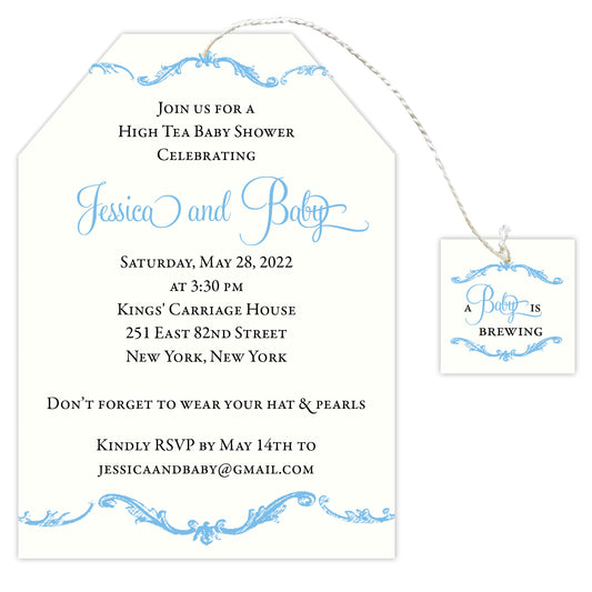 High Tea Baby Shower Tea Bag Invitation - Idea Chíc