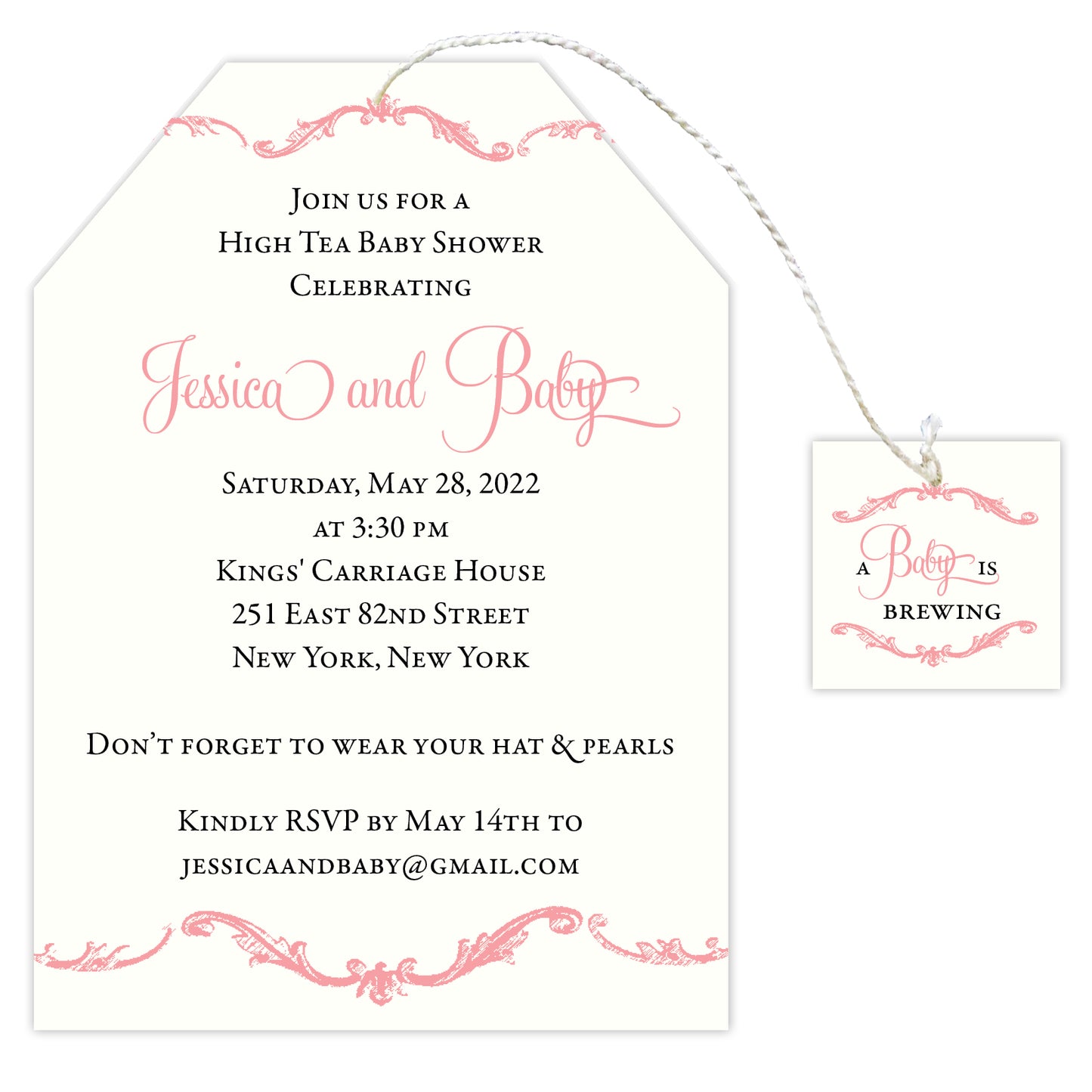 High Tea Baby Shower Tea Bag Invitation - Idea Chíc