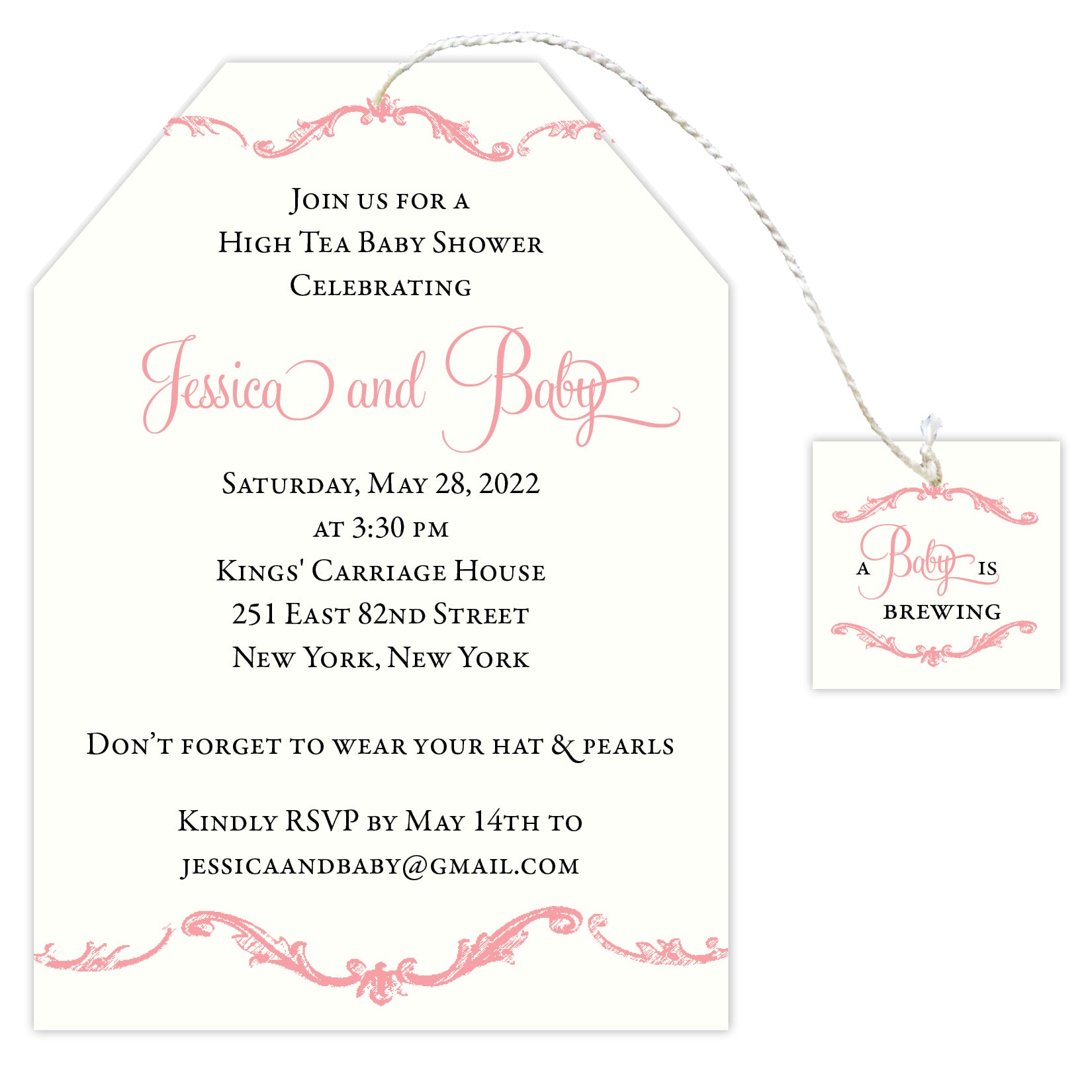 High Tea Baby Shower Tea Bag Invitation - Idea Chíc