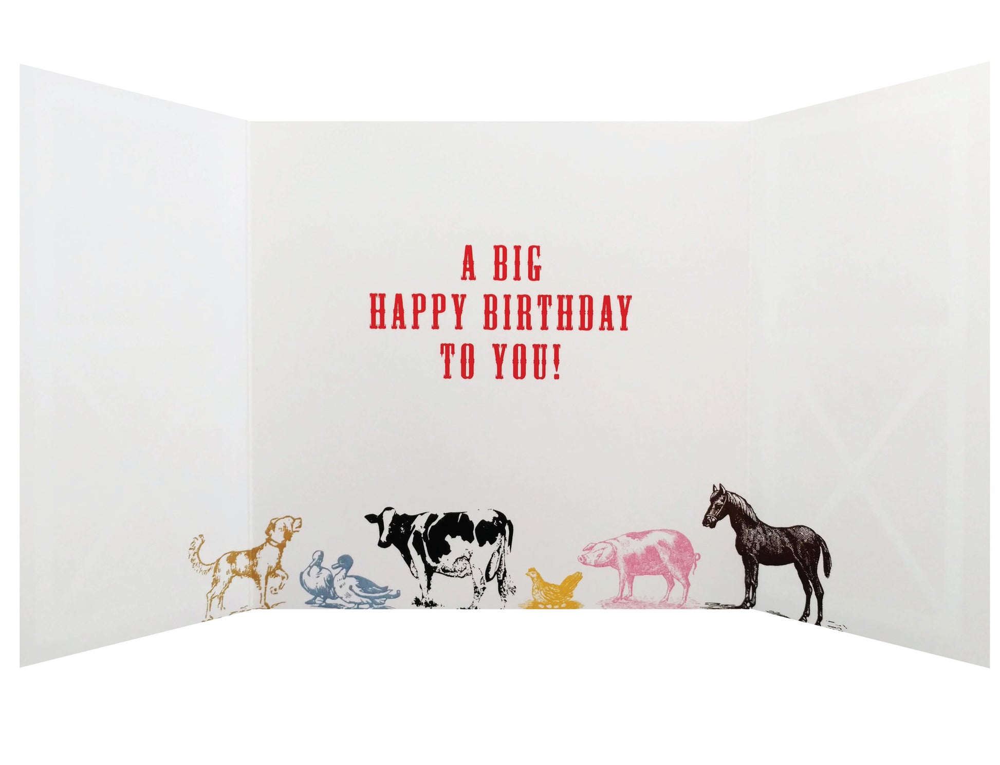 Red Barn and Animals Birthday Card - Idea Chíc