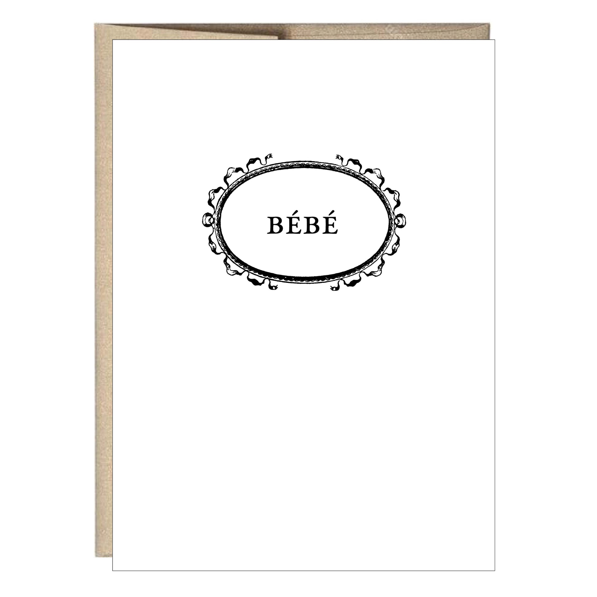 French Bébé Baby Letterpress Greeting Card - Idea Chíc