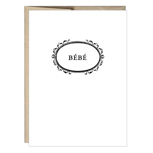 French Bébé Baby Letterpress Greeting Card - Idea Chíc