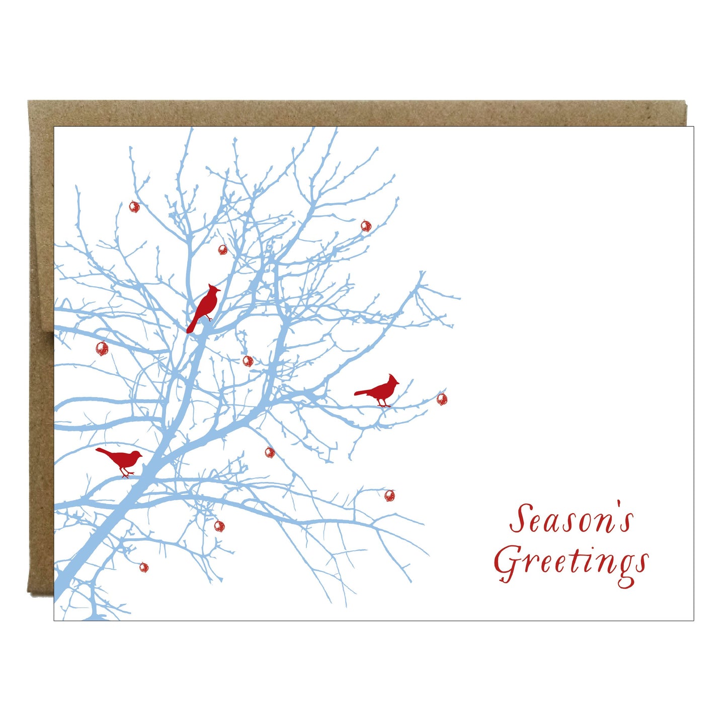 Berry, Bird & Branch Holiday Greeting Card - Pack of 8