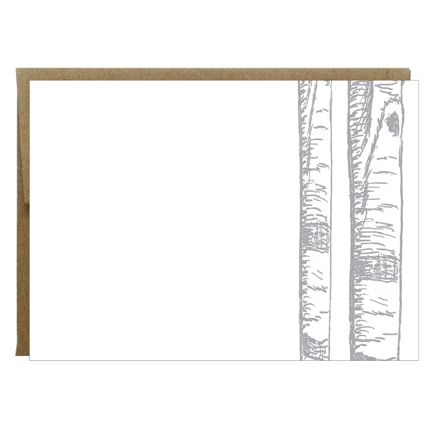 Silver Birch Trees Letterpress Card - Idea Chíc