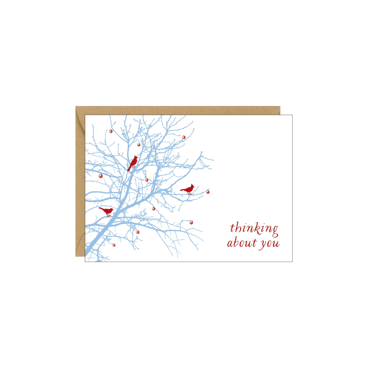 Enclosure Card - Berry, Bird & Branch Thinking of You - 4 pack