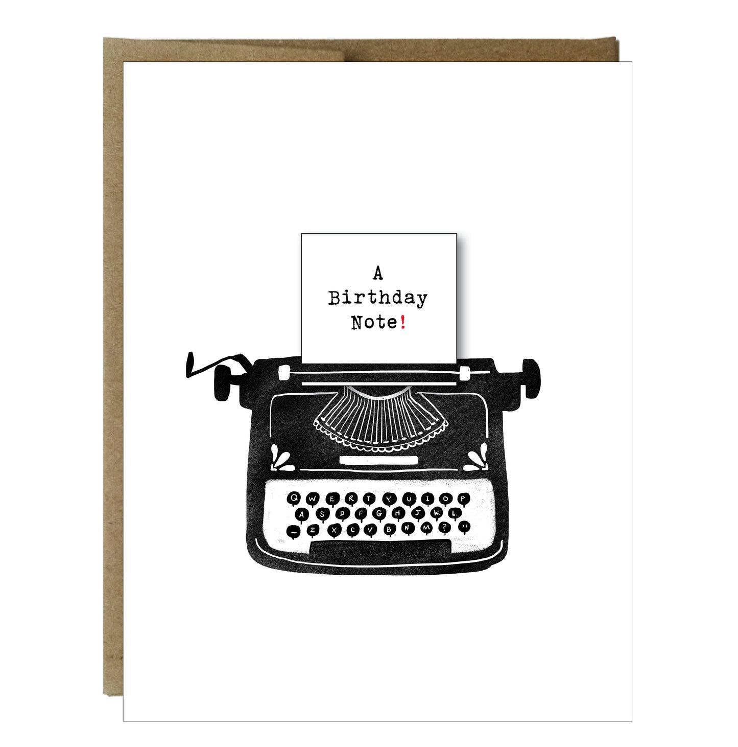 A Birthday Note Typewriter Greeting Card