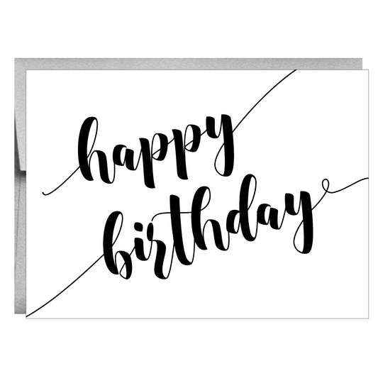 Classy Black & White Birthday Greeting Card - Idea Chíc