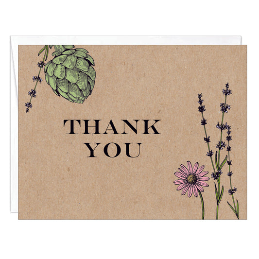 Botanical Thank You Note Card - Idea Chíc