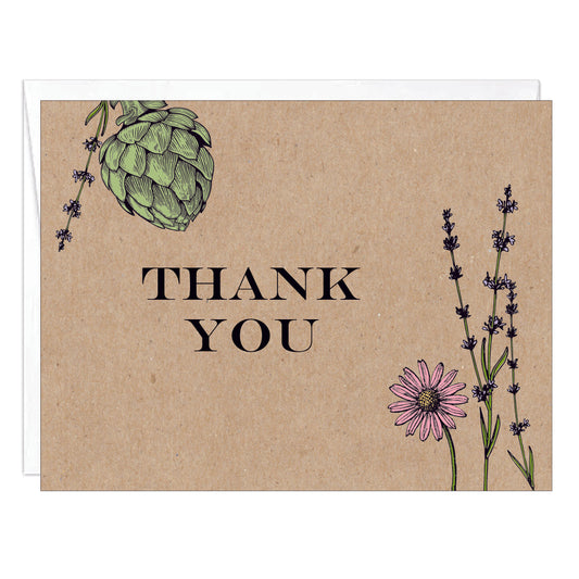 Botanical Thank You Card - 8 pack - Idea Chíc