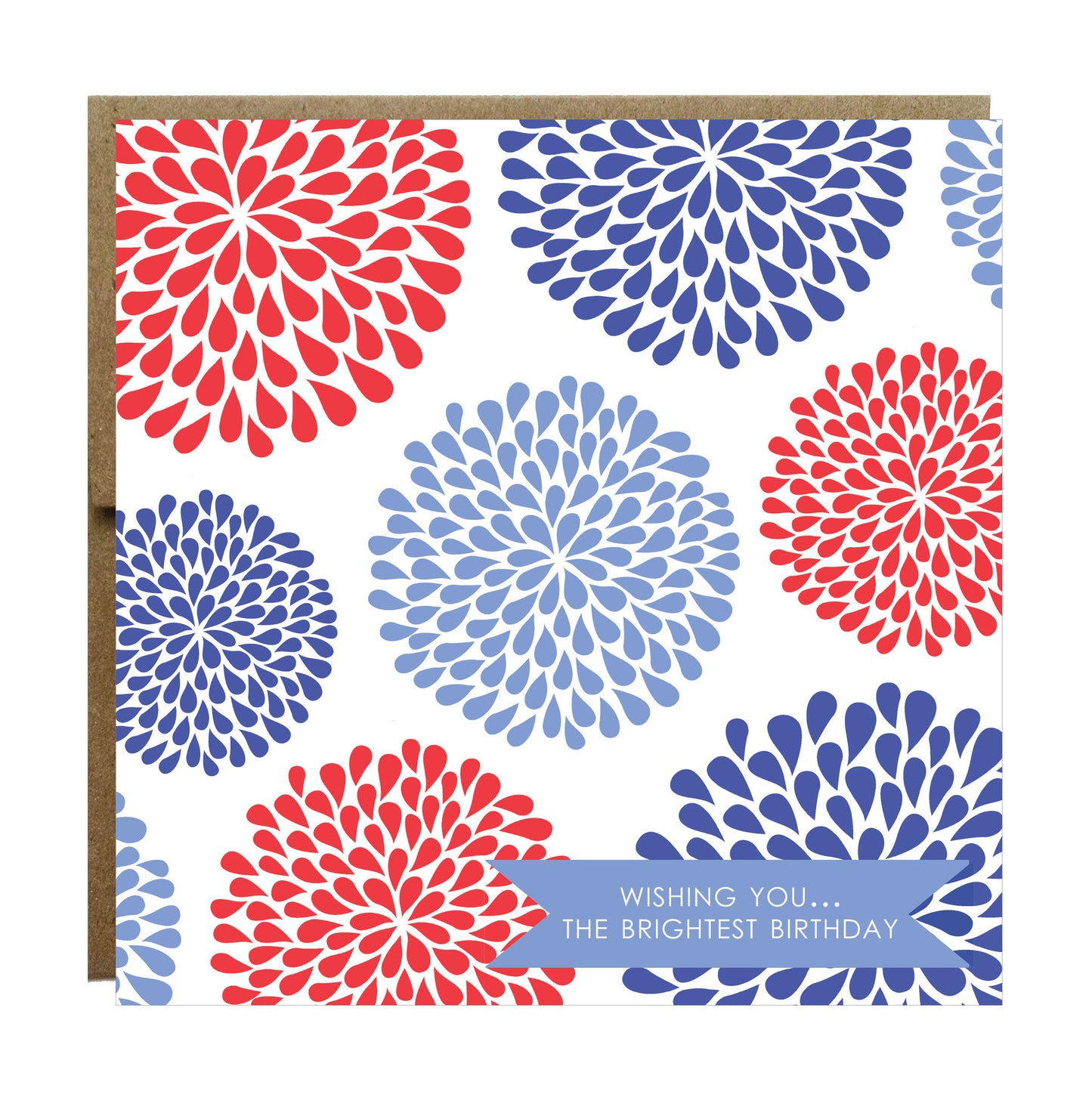 Happy Birthday Bright Bold Flower Bursts Greeting Card - Idea Chíc