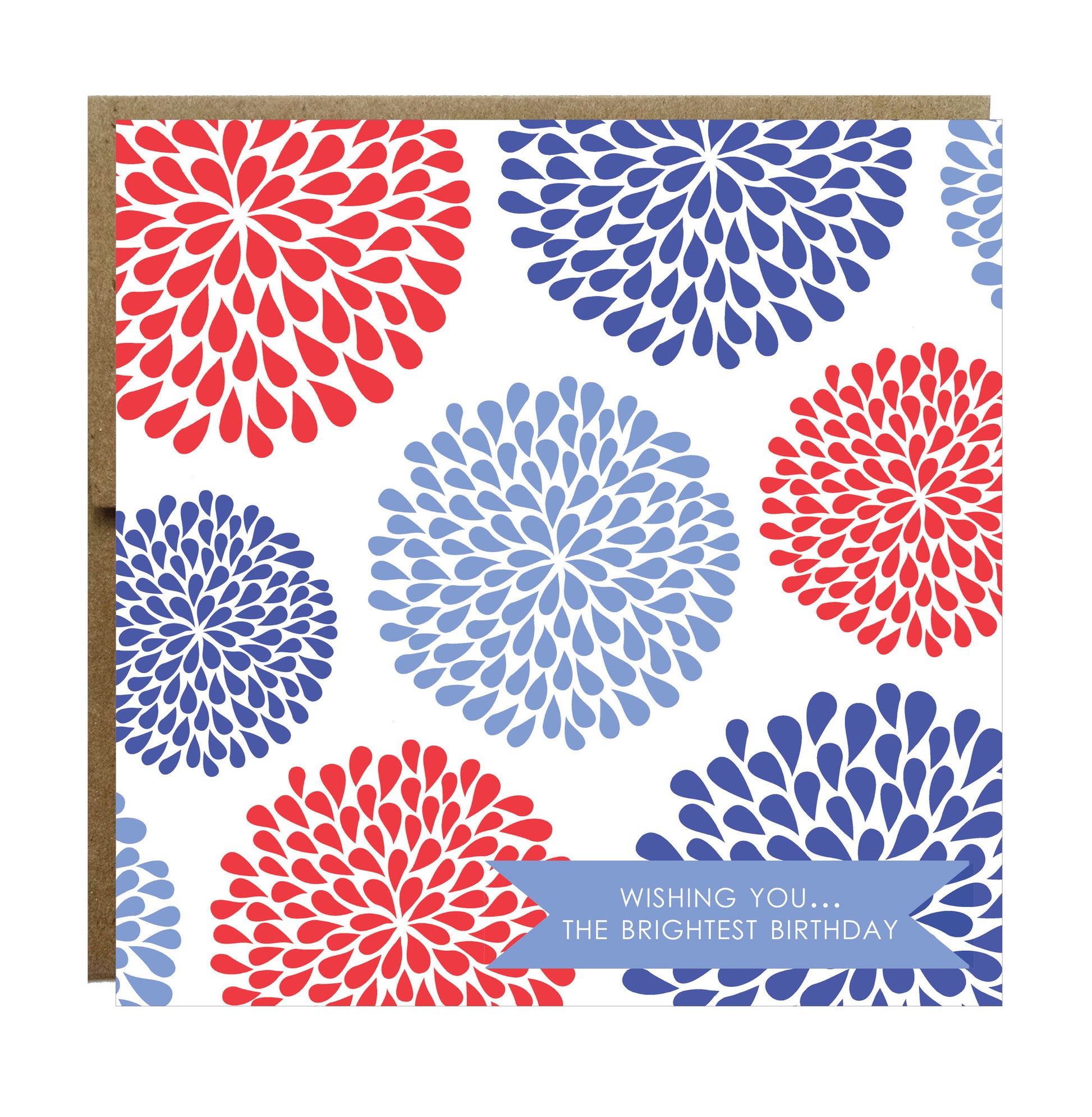 Happy Birthday Bright Bold Flower Bursts Greeting Card - Idea Chíc