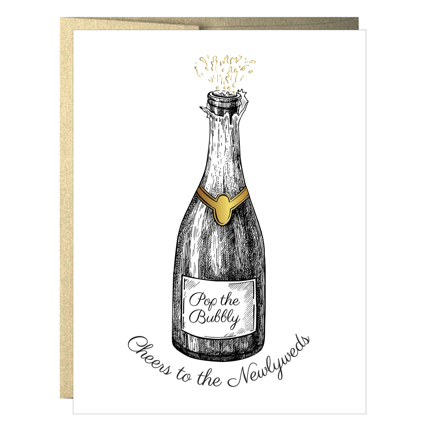 Pop the Bubbly Champagne Wedding Greeting Card