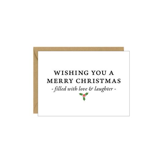 Enclosure Card - Classic Wishing You a Merry Christmas - 4 pack