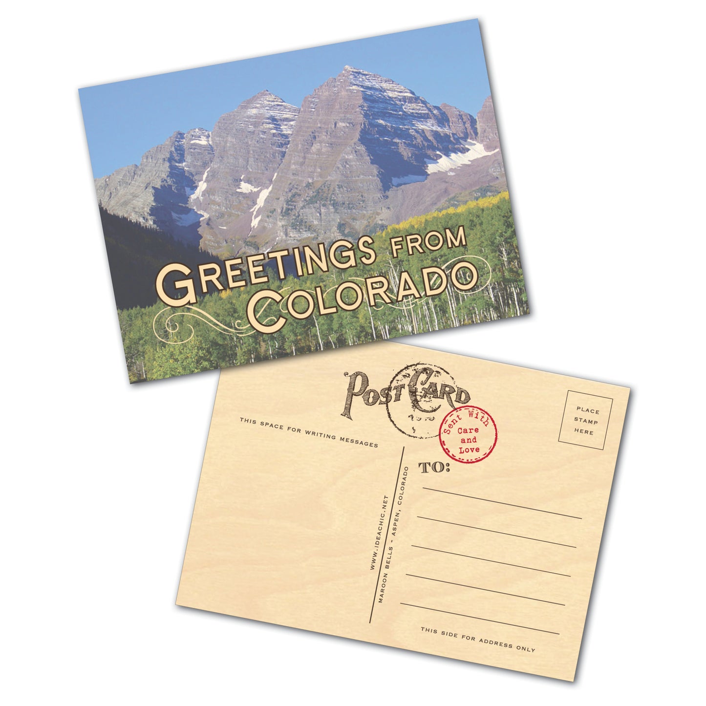 Greetings From Colorado Wood Veneer Postcard - Idea Chíc