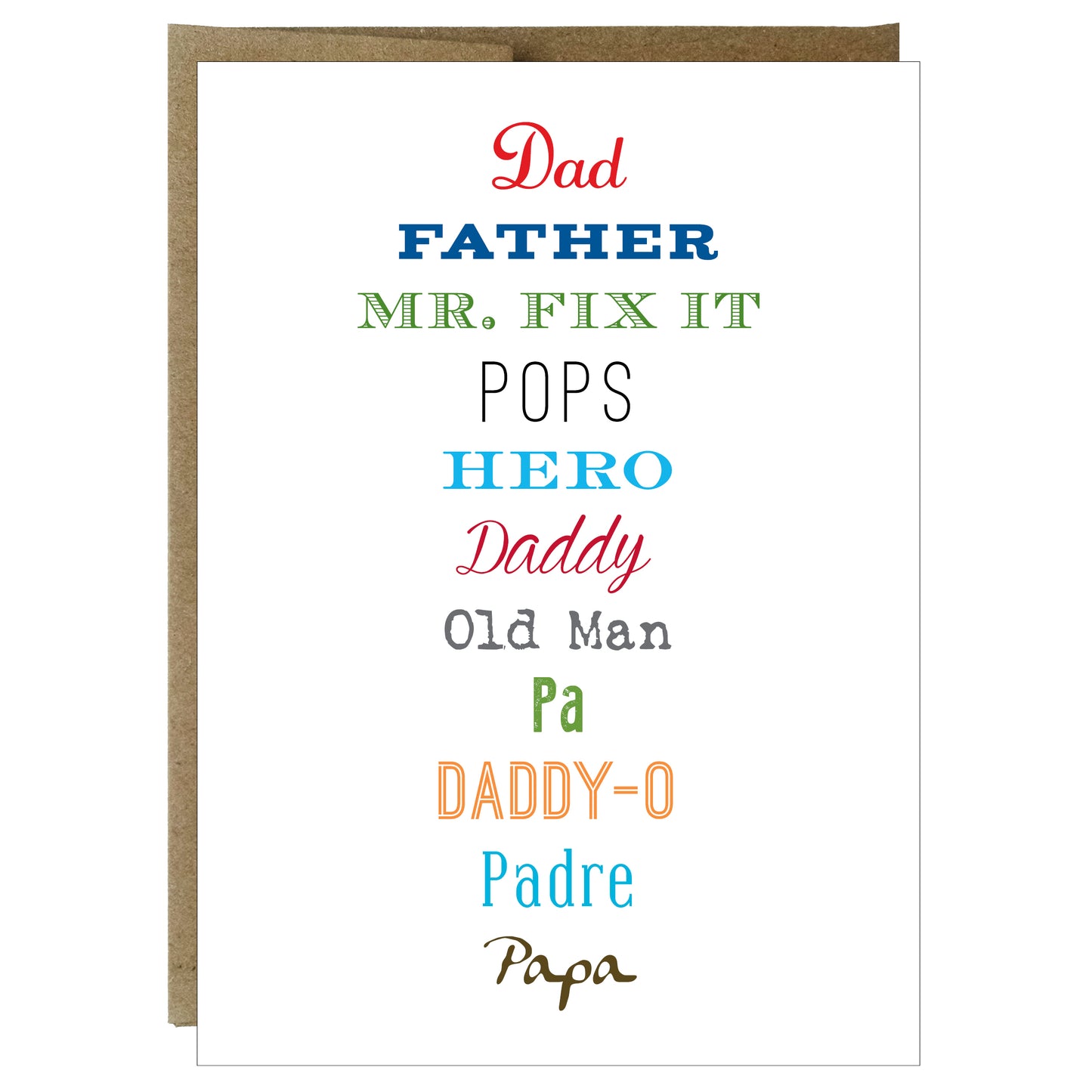 How to Say Dad in Every Way Greeting Card - Idea Chíc