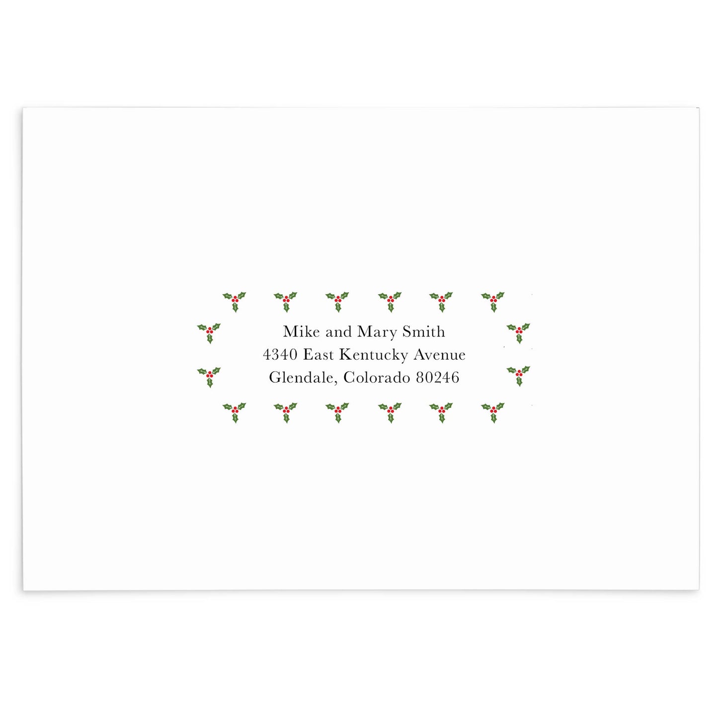 Carte photo de vacances à motifs Holly Berry
