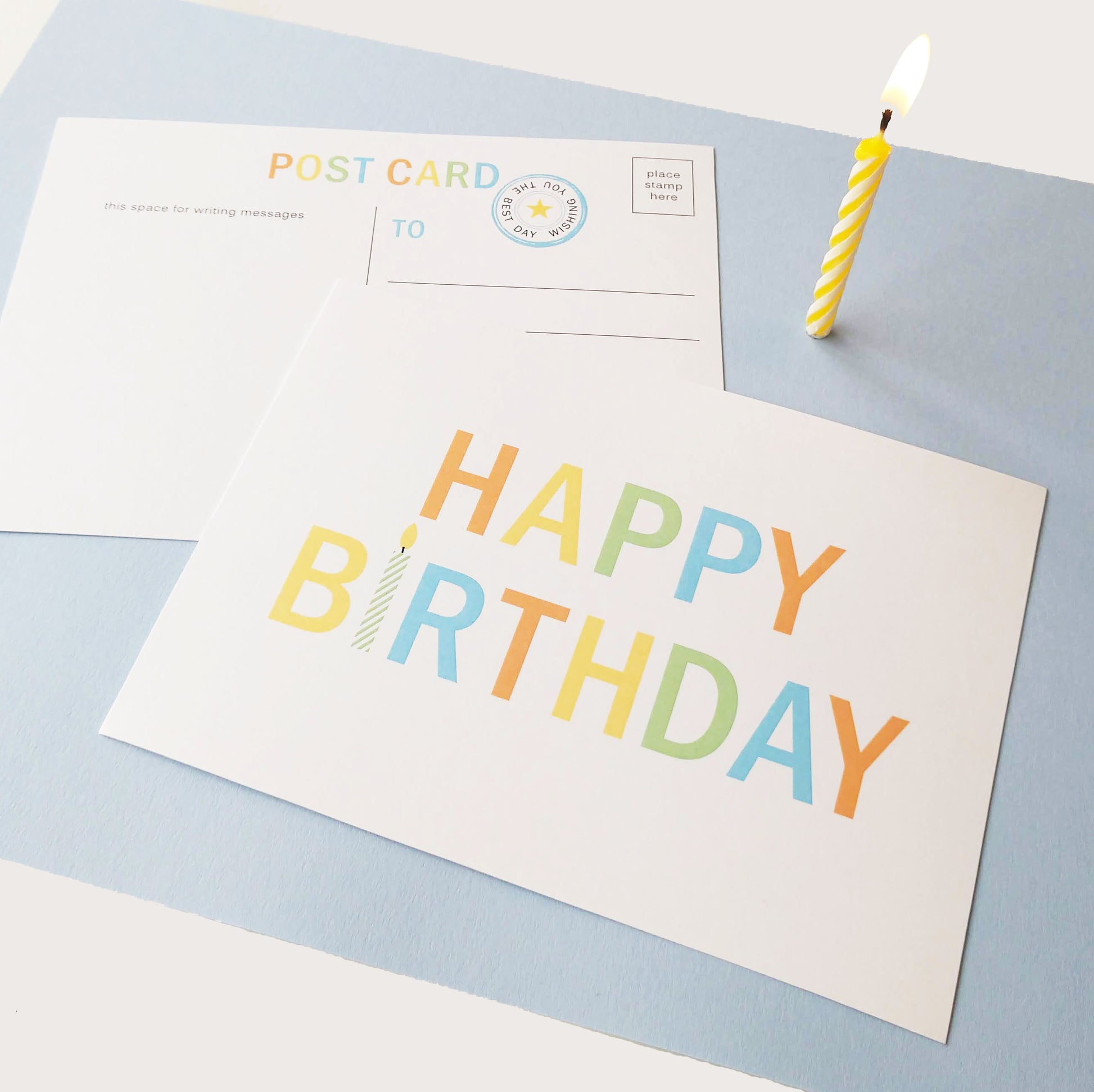 Happy Birthday Candle Postcards - Set of 10 - Idea Chíc