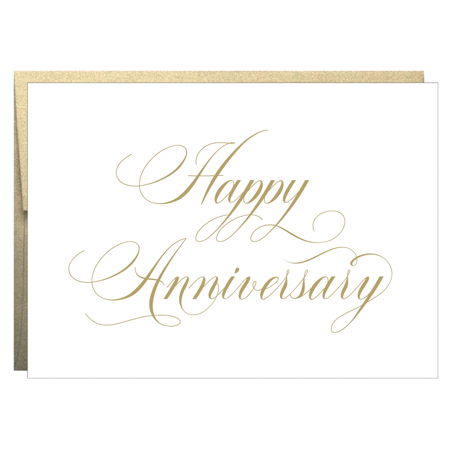 Classic Happy Anniversary Letterpress Greeting Card