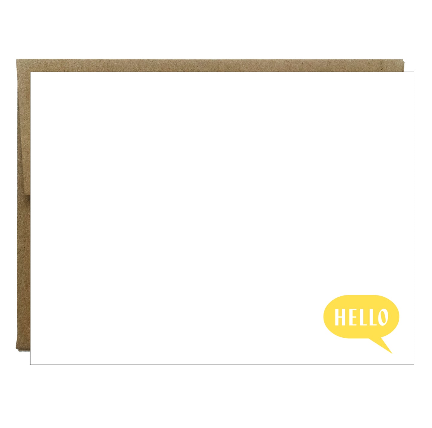 Hello Bubble Yellow Letterpress Stationery - 5 Pack