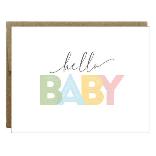 Bonjour bébé rétro Carte de vœux