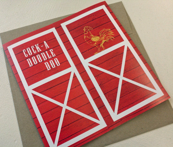 Red Barn and Animals Birthday Card - Idea Chíc