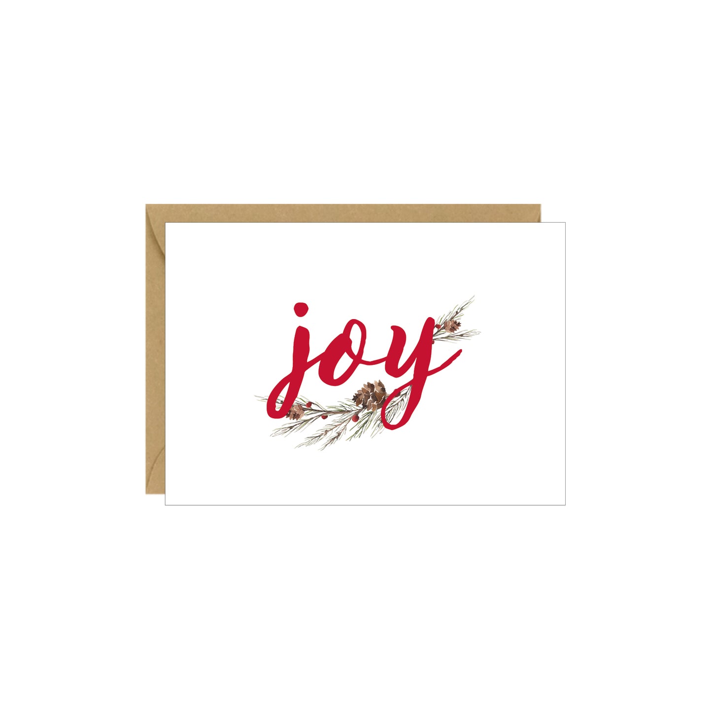 Carte d'accompagnement - Branche de pomme de pin Joy - paquet de 4