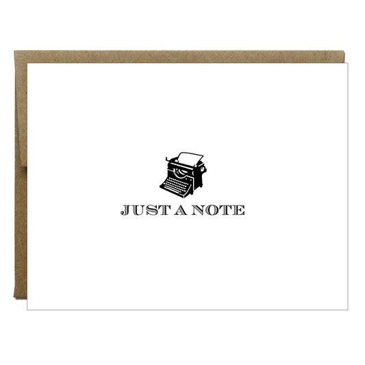 Just a Note Typewriter Letterpress Cards - 5 Pack - Idea Chíc