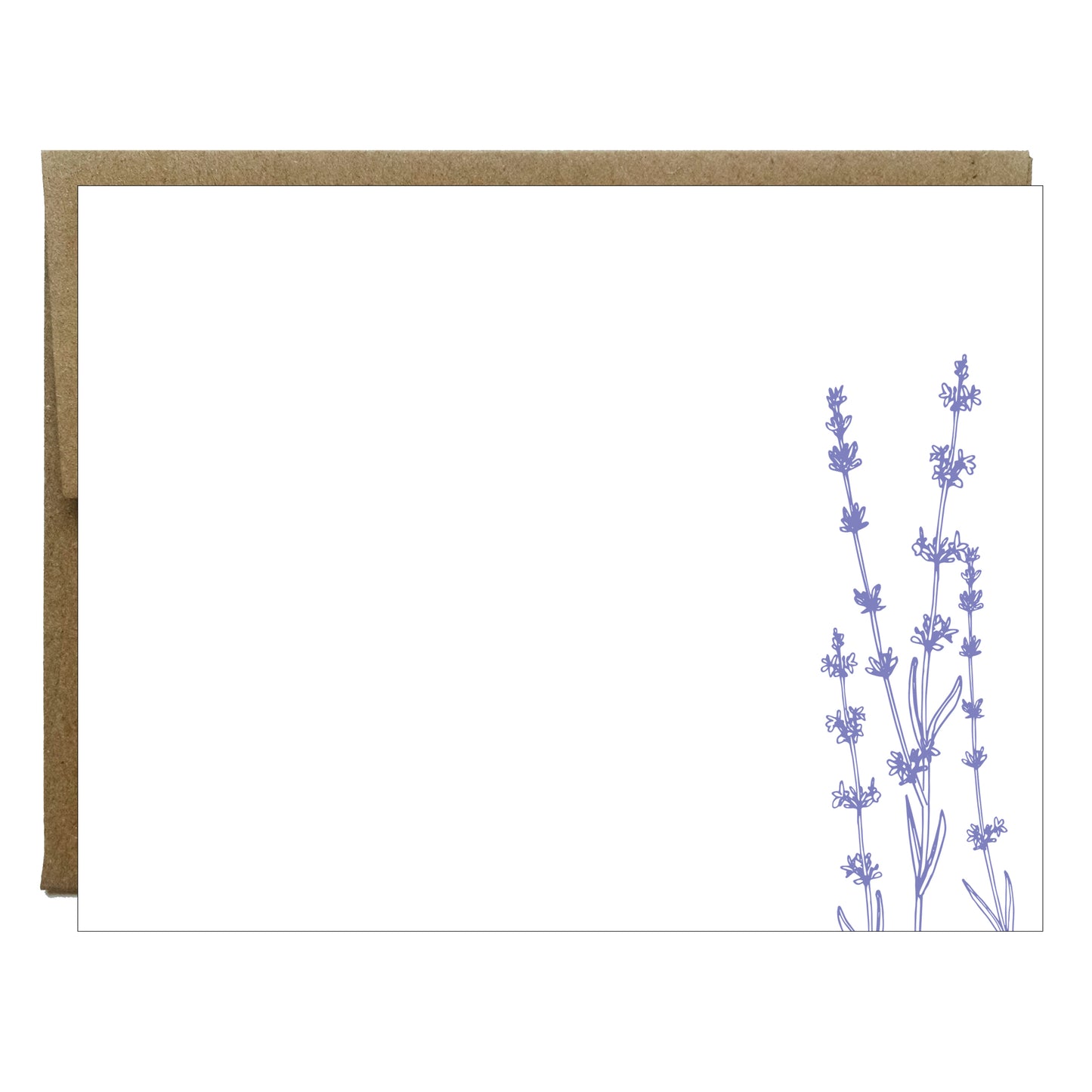 Lavender Letterpress Stationery - 5 pack