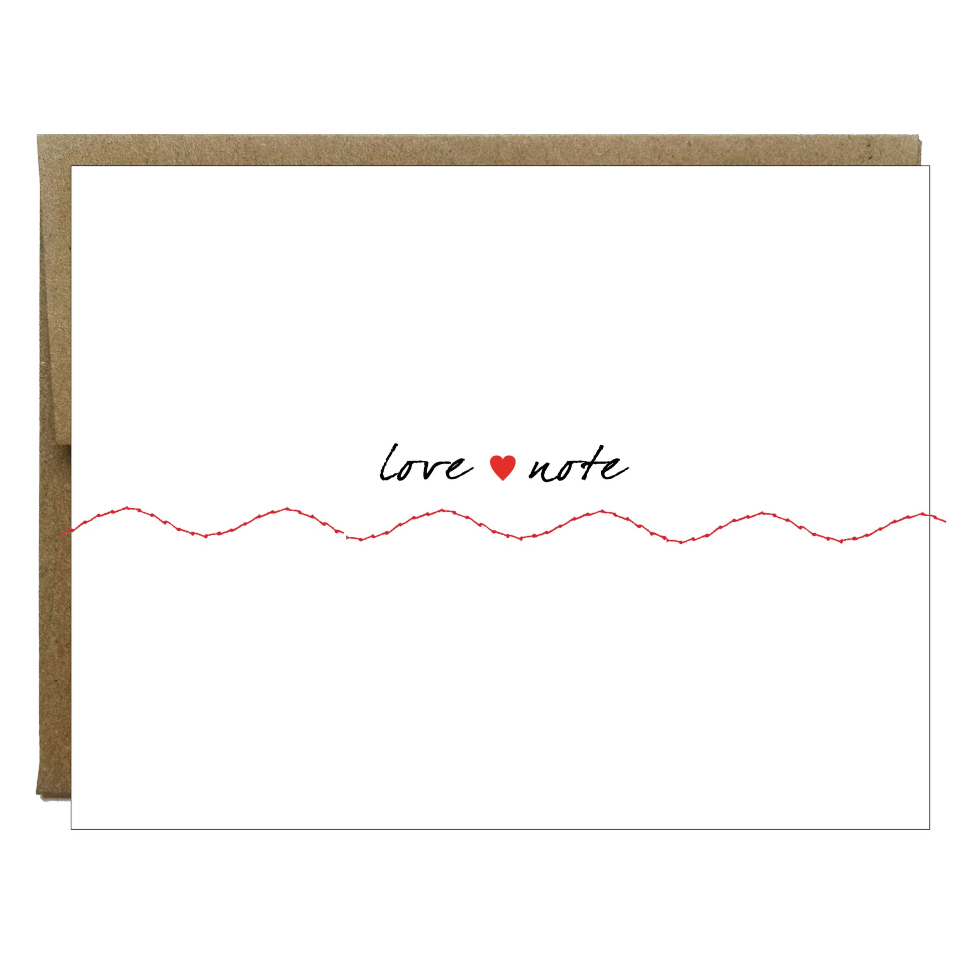 Love Note Sewn with Red Thread Greeting Card - Idea Chíc