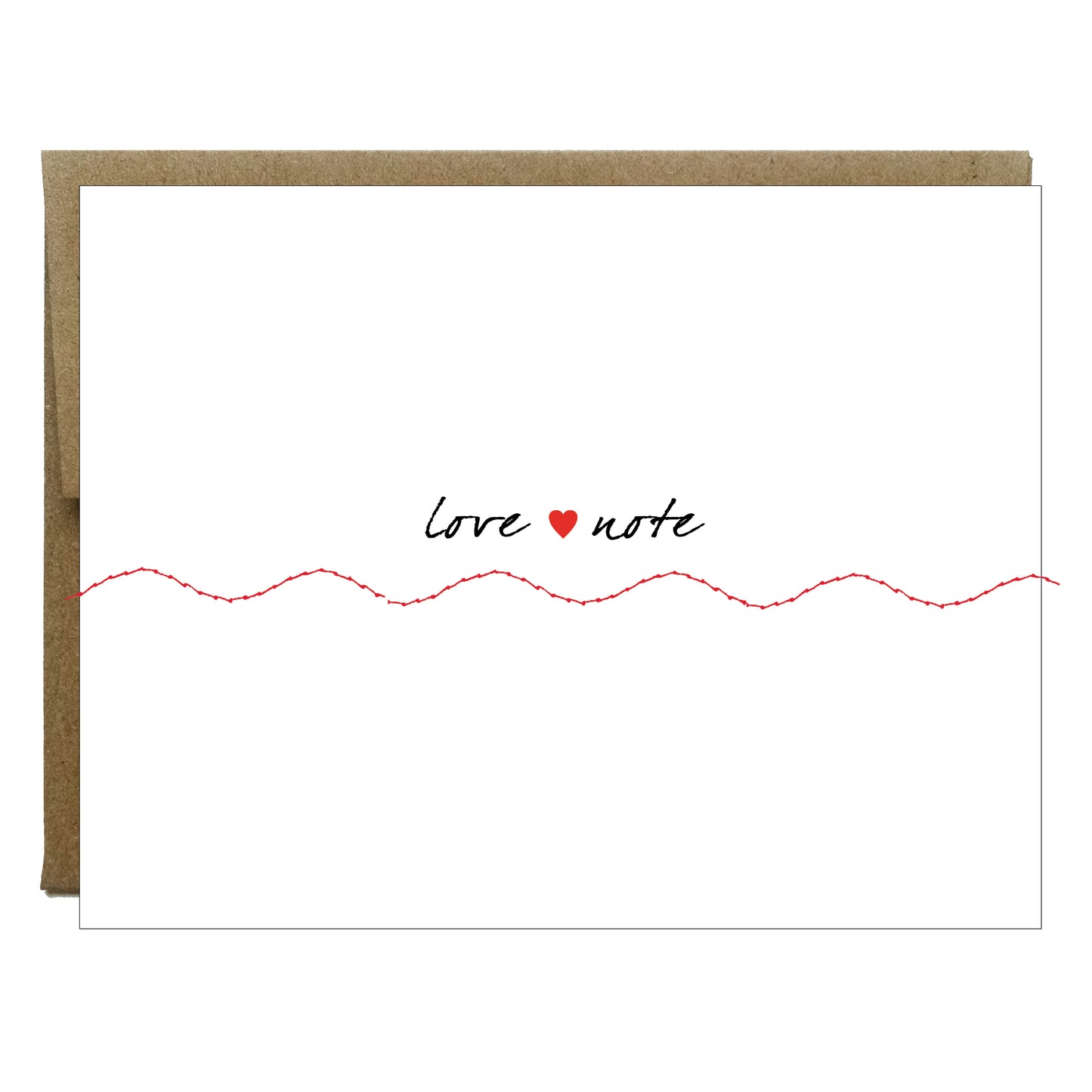 Love Note Sewn with Red Thread Greeting Card - Idea Chíc