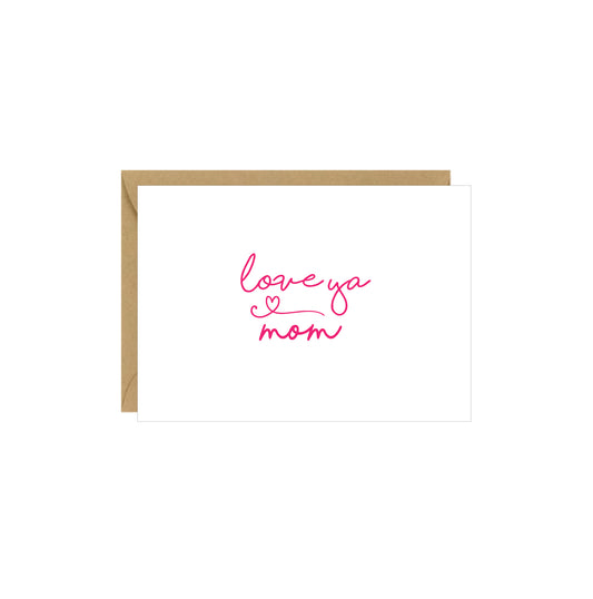 Tarjeta adjunta - Love Ya Mom - Paquete de 4