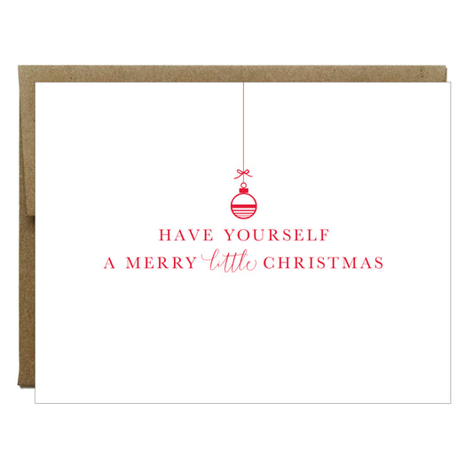 Merry Little Christmas Letterpress Greeting Card