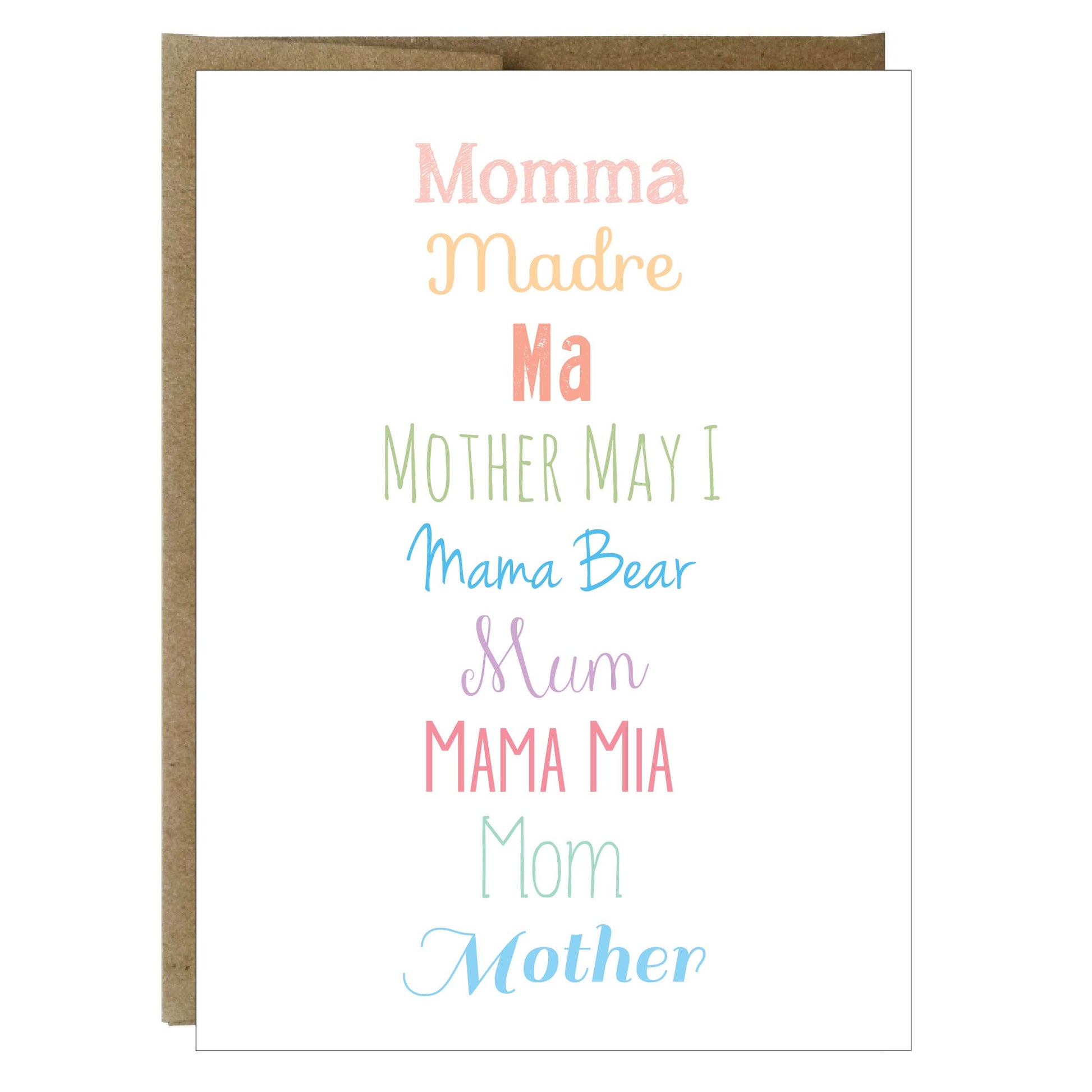 How to Say Mom in Every Way Greeting Card - Idea Chíc